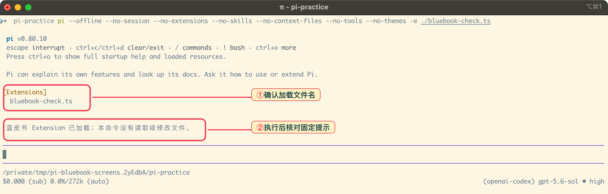 教学 Extension 被真实加载并返回固定提示